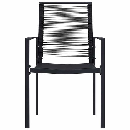 Dining Set | Black | Powder-Coated Steel | Large | Durable | Dining Set