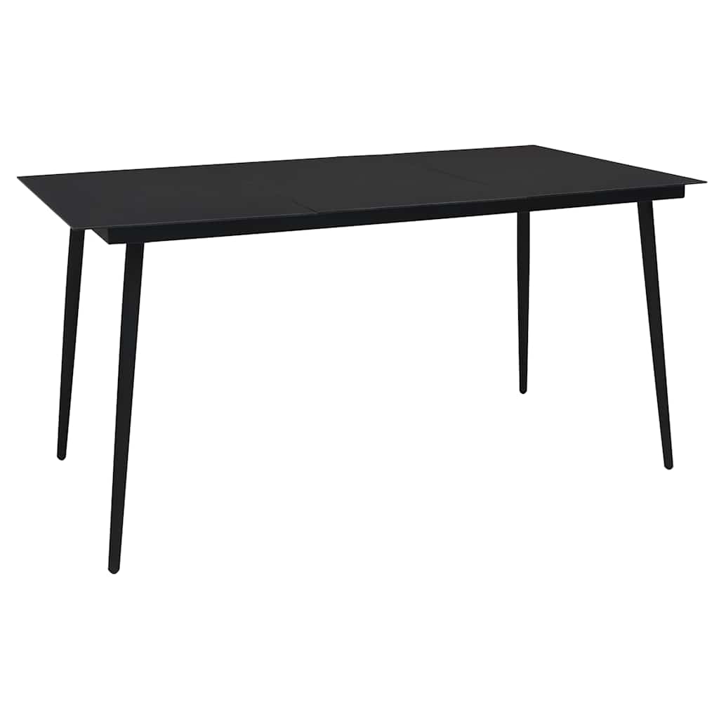 Dining Set | Black | Powder-Coated Steel | Large | Durable | Dining Set