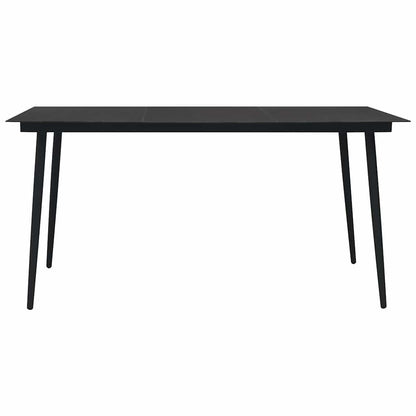 Dining Set | Black | Powder-Coated Steel | Large | Durable | Dining Set