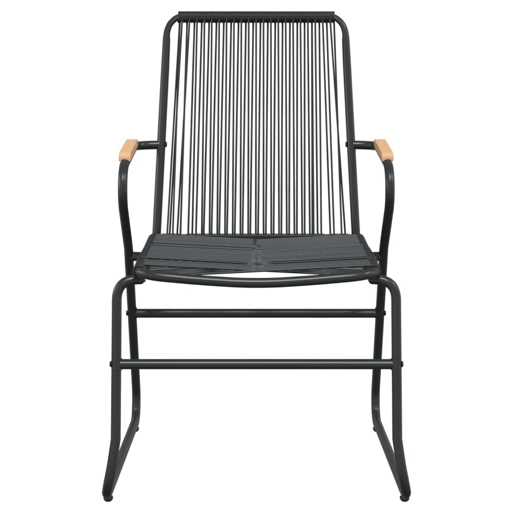 9 Piece Garden Dining Set Black PVC Rattan