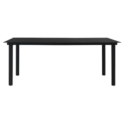 9 Piece Garden Dining Set Black PVC Rattan