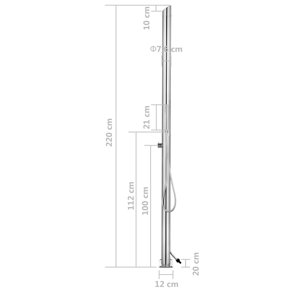 Garden Shower 220 cm Stainless Steel