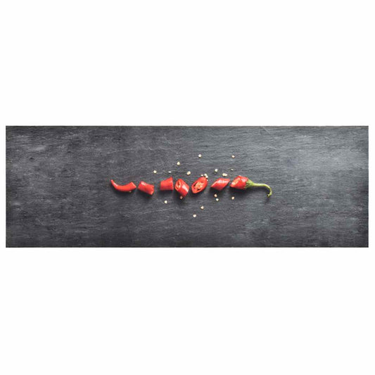 Kitchen Carpet | Grey, Red | Polyamide, Latex | 60x180 cm