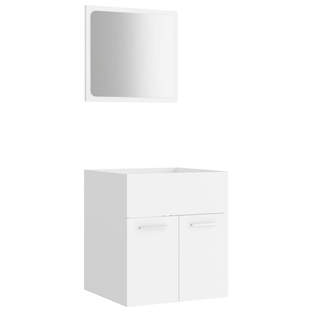 Bathroom Furniture Set | White | Engineered wood | Compact