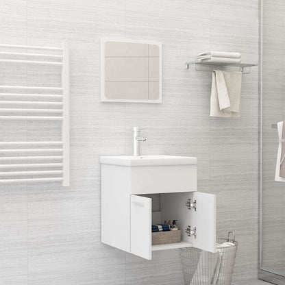 Bathroom Furniture Set | White | Engineered wood | Compact