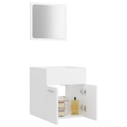 Bathroom Furniture Set | White | Engineered wood | Compact