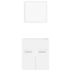2 Piece Bathroom Furniture Set White Engineered Wood