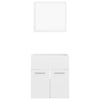 2 Piece Bathroom Furniture Set High Gloss White Engineered Wood