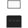 2 Piece Bathroom Furniture Set Black Engineered Wood