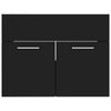 2 Piece Bathroom Furniture Set Black Engineered Wood