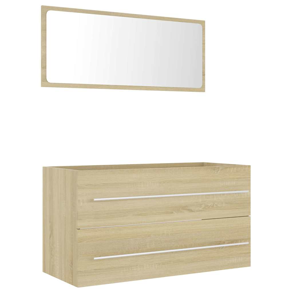 Bathroom Furniture Set | Sonoma oak | Engineered wood | Large