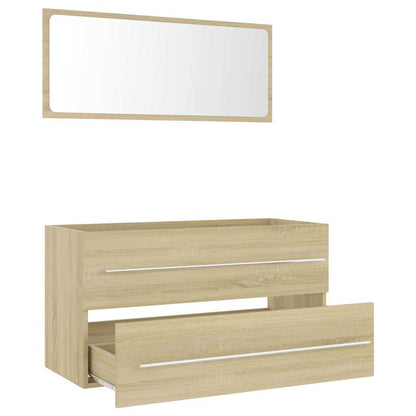 Bathroom Furniture Set | Sonoma oak | Engineered wood | Large