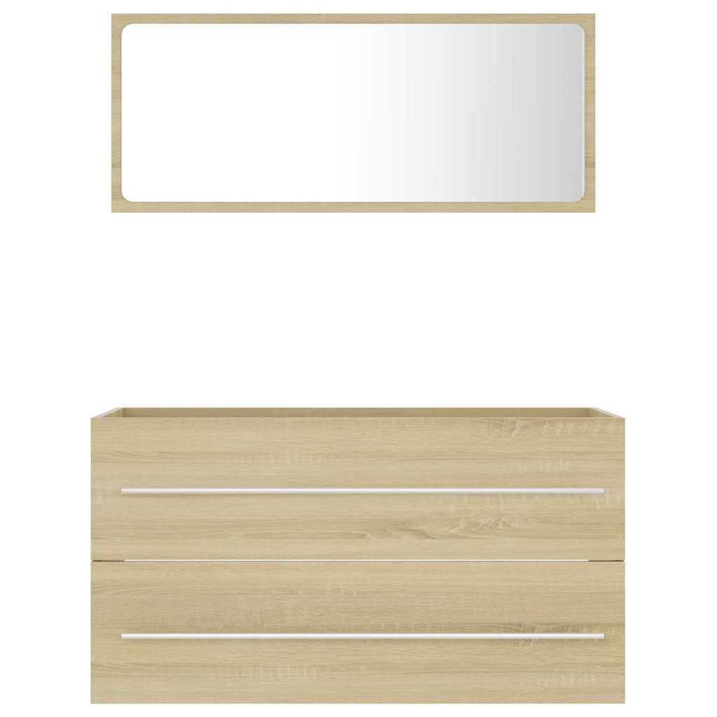 Bathroom Furniture Set | Sonoma oak | Engineered wood | Large