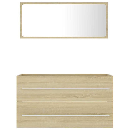 Bathroom Furniture Set | Sonoma oak | Engineered wood | Large