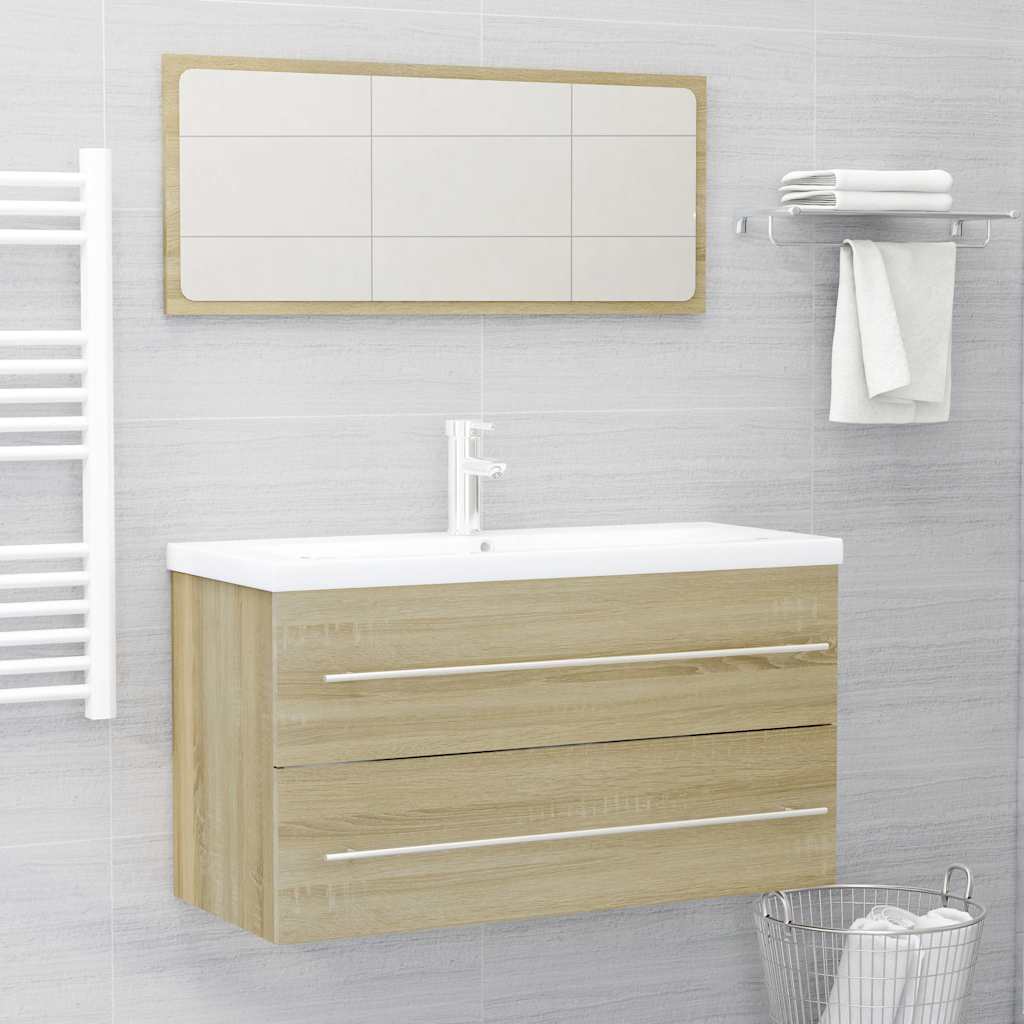 Bathroom Furniture Set | Sonoma oak | Engineered wood | Large
