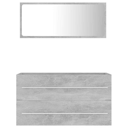 Bathroom Furniture Set | Concrete grey | Engineered wood | Medium