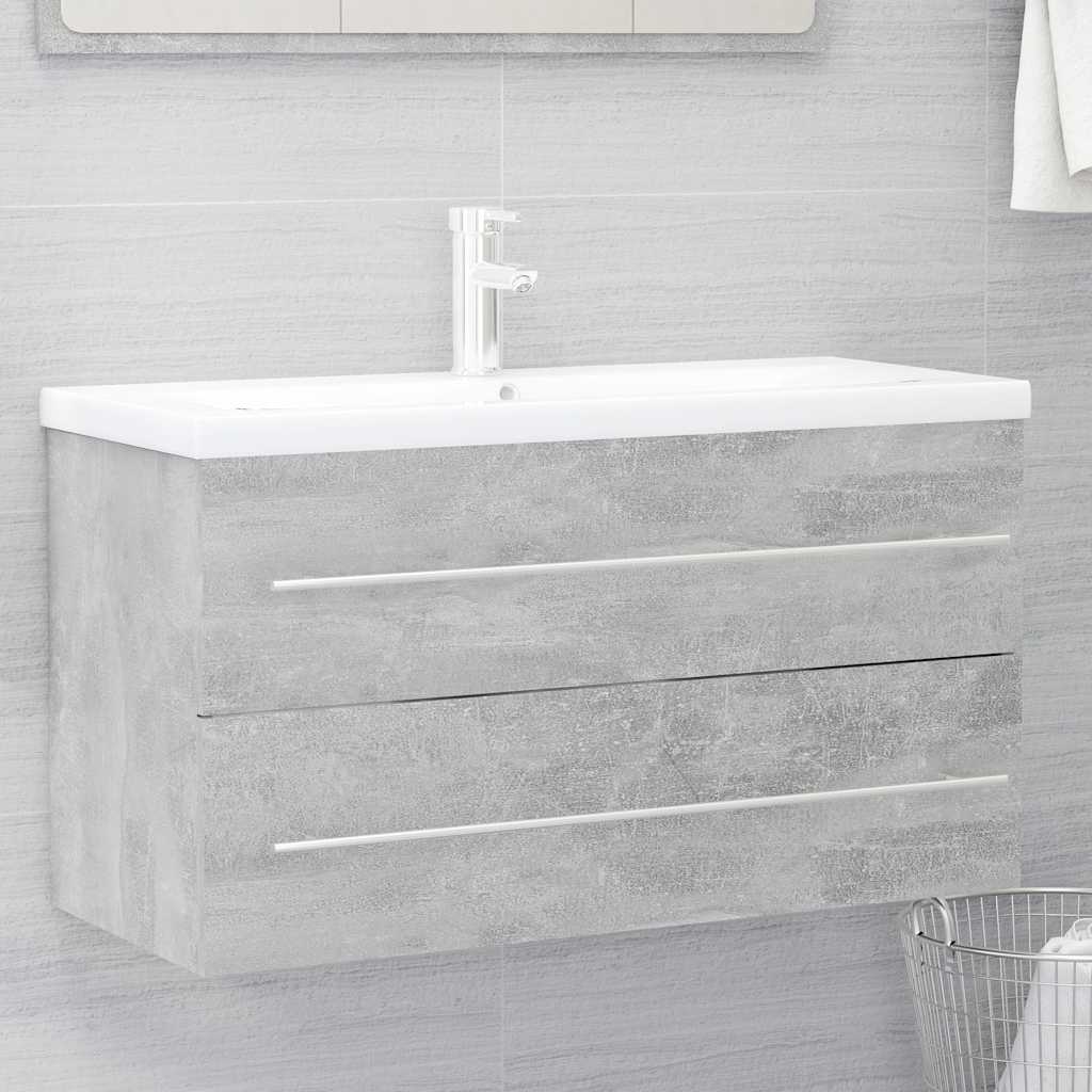 Bathroom Furniture Set | Concrete grey | Engineered wood | Medium
