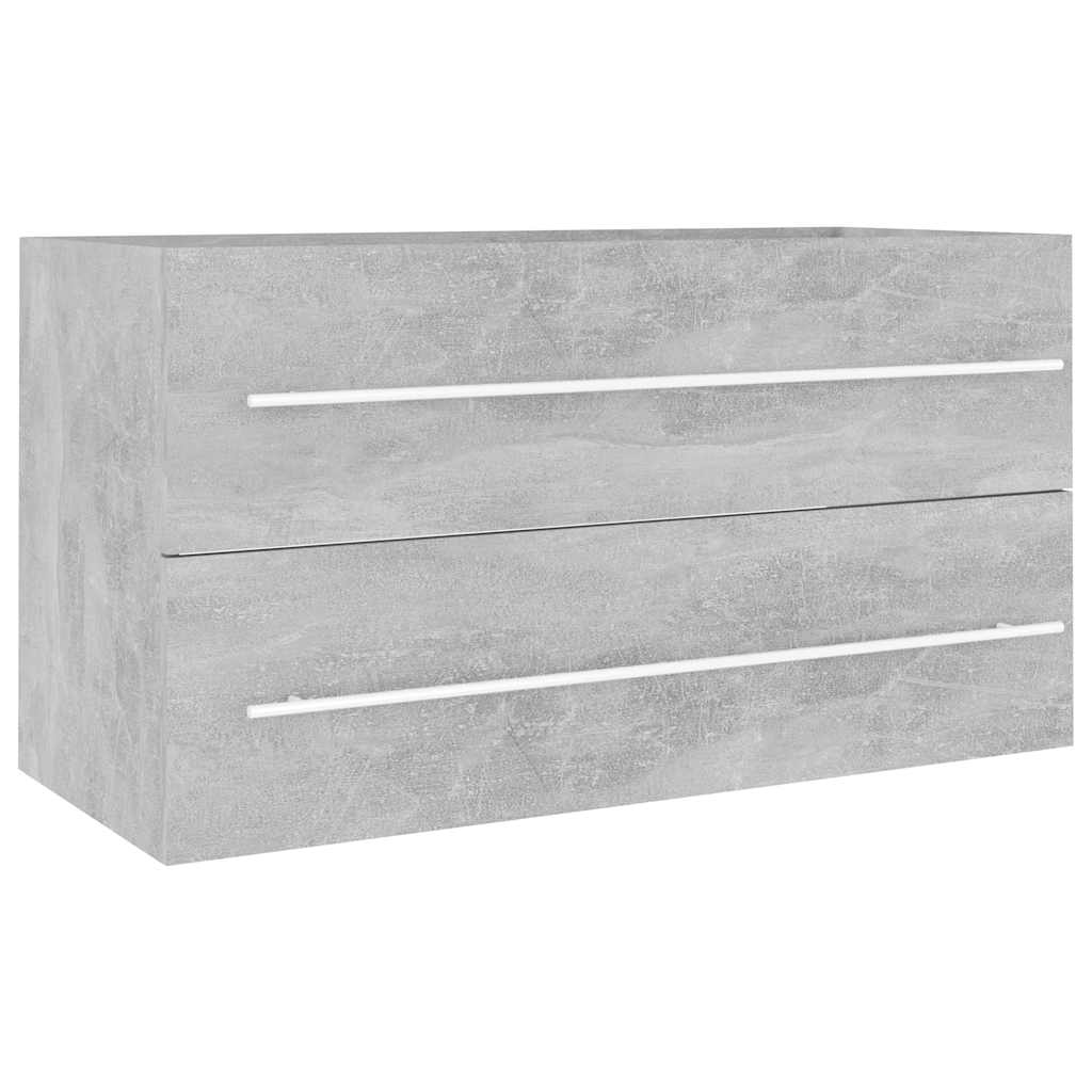 Bathroom Furniture Set | Concrete grey | Engineered wood | Medium