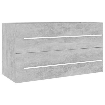 Bathroom Furniture Set | Concrete grey | Engineered wood | Medium