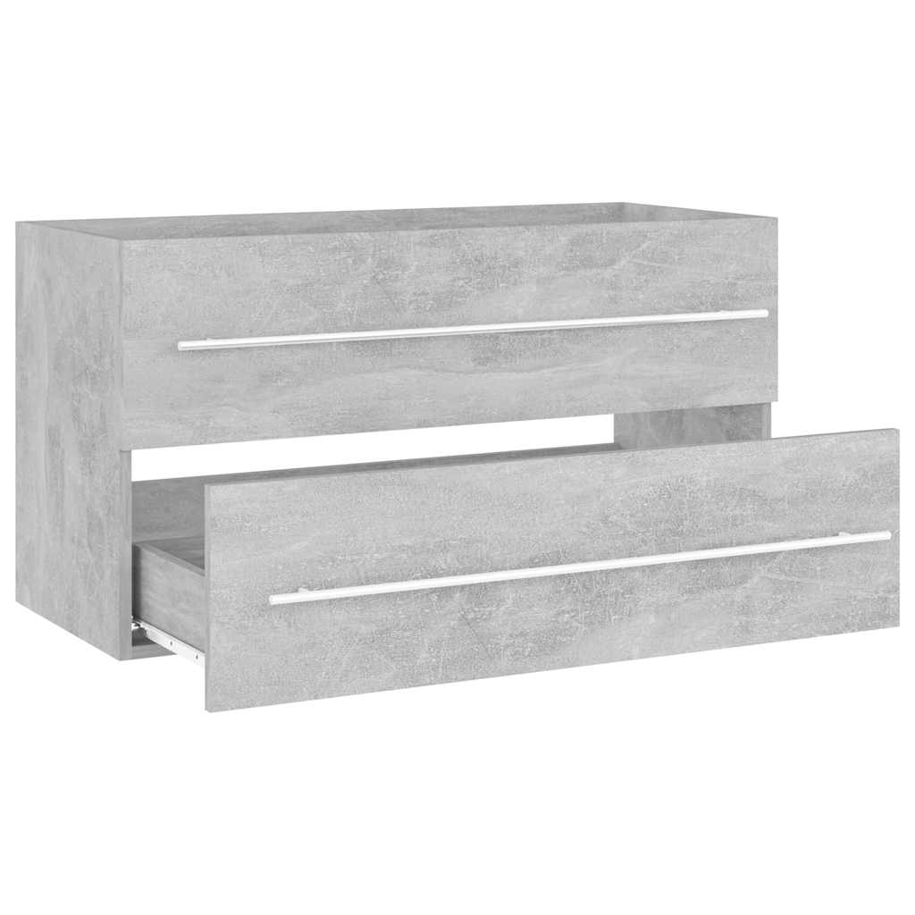 Bathroom Furniture Set | Concrete grey | Engineered wood | Medium
