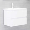 2 Piece Bathroom Furniture Set White Engineered Wood