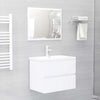 2 Piece Bathroom Furniture Set White Engineered Wood