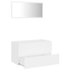 2 Piece Bathroom Furniture Set White Engineered Wood
