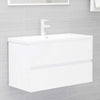 2 Piece Bathroom Furniture Set White Engineered Wood