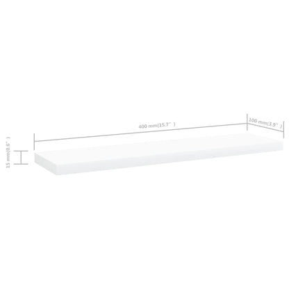 805122 vidaXL Bookshelf Boards 4 pcs White 40x10x1,5 cm Engineered Wood