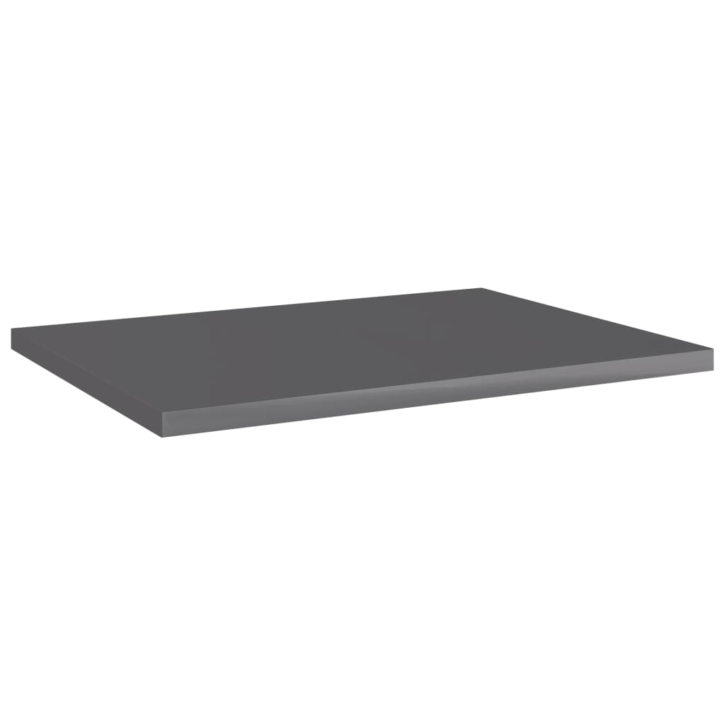 Bookshelf Boards 4 pcs High Gloss Gray 15.7"x11.8"x0.6" Engineered Wood