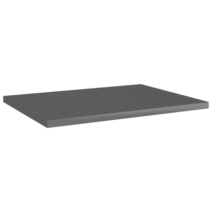 Bookshelf Boards 4 pcs High Gloss Gray 15.7"x11.8"x0.6" Engineered Wood