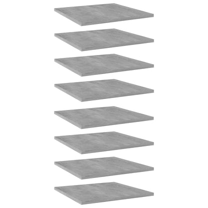 Bookshelf Boards 8 pcs Concrete Gray 15.7"x15.7"x0.6" Engineered Wood
