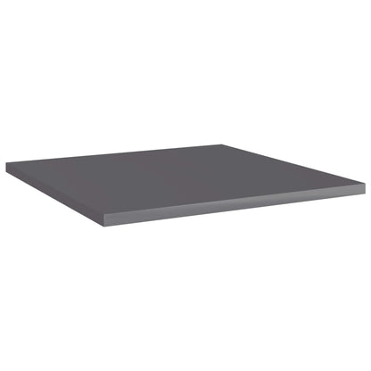 Bookshelf Boards 8 pcs High Gloss Gray 15.7"x15.7"x0.6" Engineered Wood