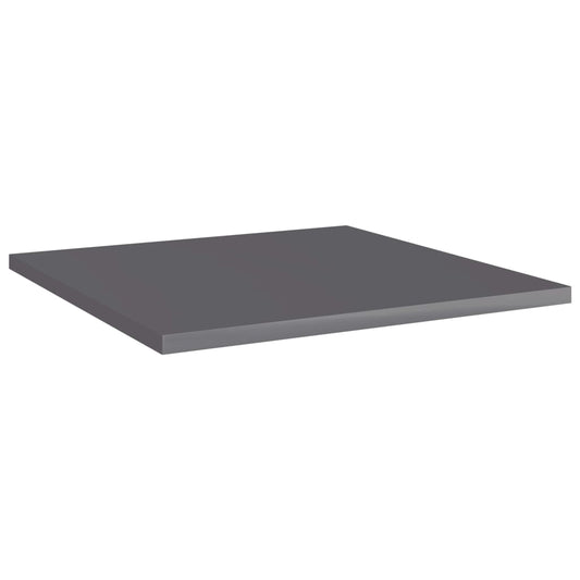 Bookshelf Boards 8 pcs High Gloss Gray 15.7"x15.7"x0.6" Engineered Wood