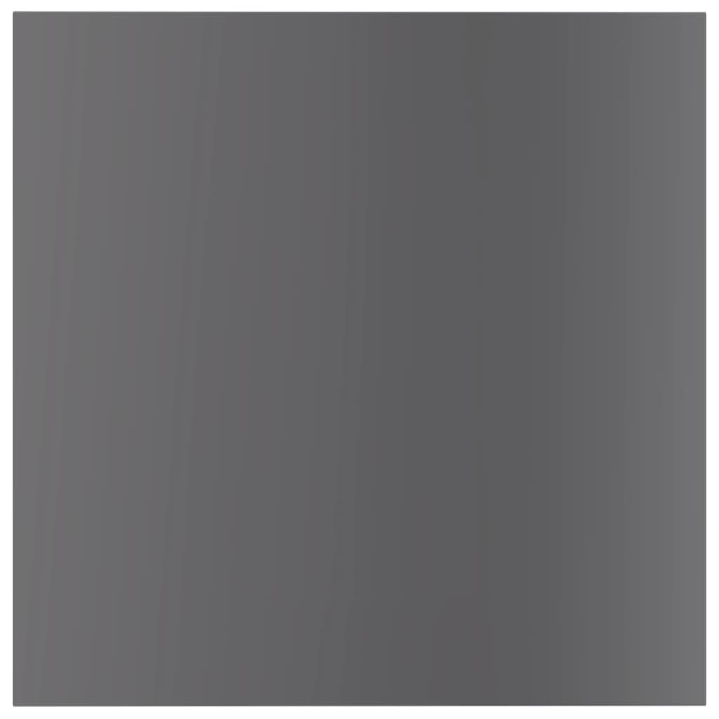 Bookshelf Boards 8 pcs High Gloss Gray 15.7"x15.7"x0.6" Engineered Wood