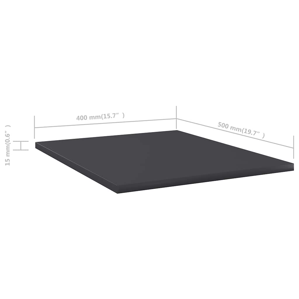 Bookshelf Boards 8 pcs Gray 15.7"x19.7"x0.6" Engineered Wood