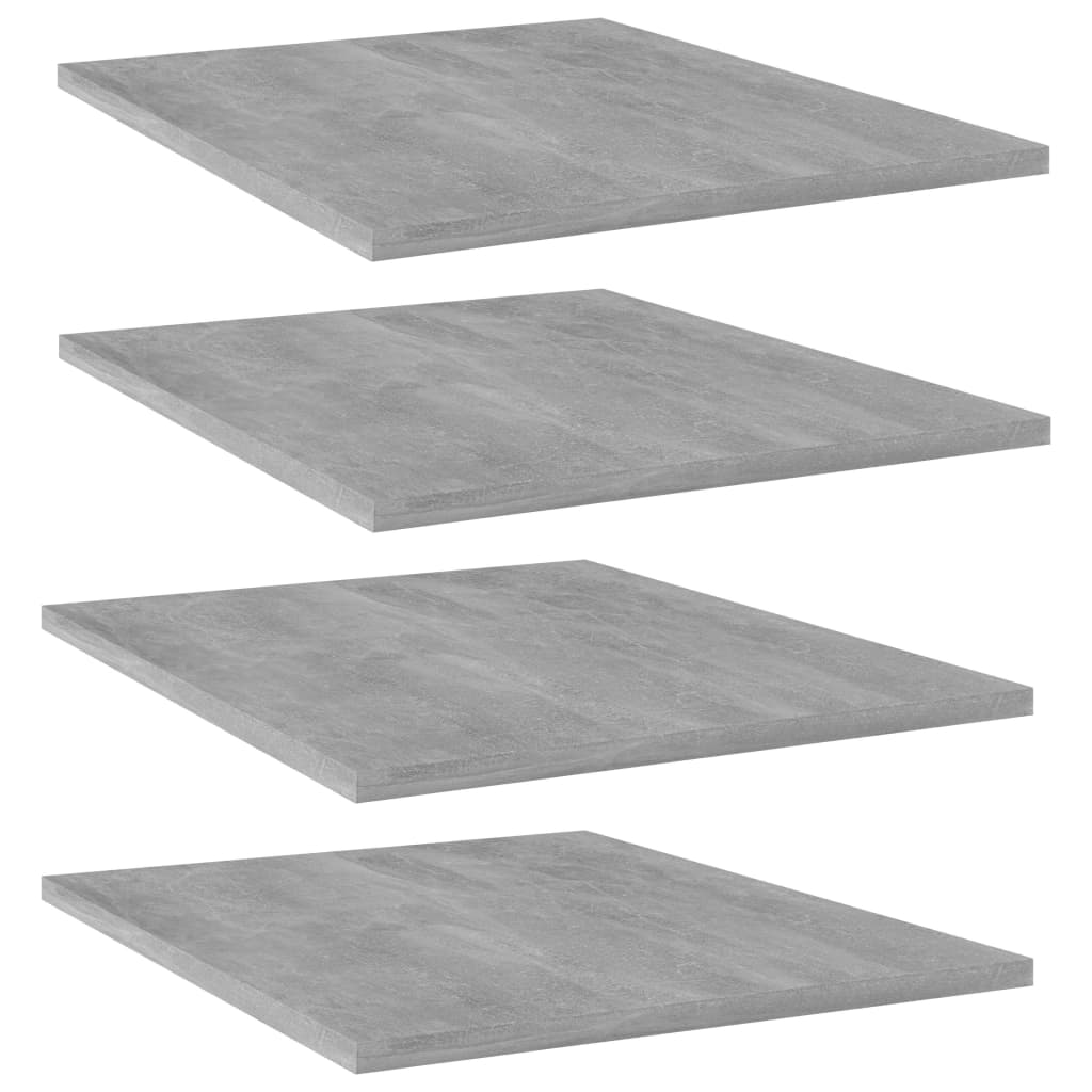Bookshelf Boards 4 pcs Concrete Gray 15.7"x19.7"x0.6" Engineered Wood