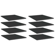 Bookshelf Boards 8 pcs High Gloss Black 40x50x1.5 cm Engineered Wood