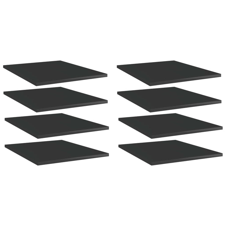 Bookshelf Boards 8 pcs High Gloss Black 40x50x1.5 cm Engineered Wood