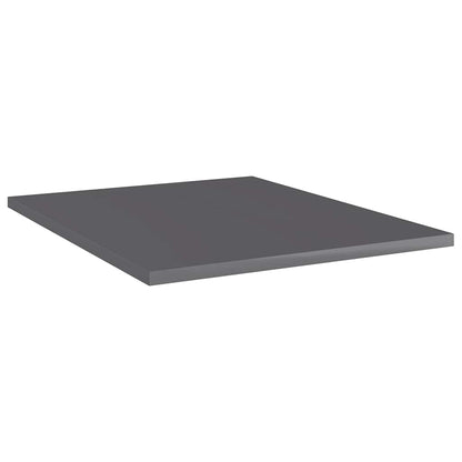 Bookshelf Boards 8 pcs High Gloss Gray 15.7"x19.7"x0.6" Engineered Wood