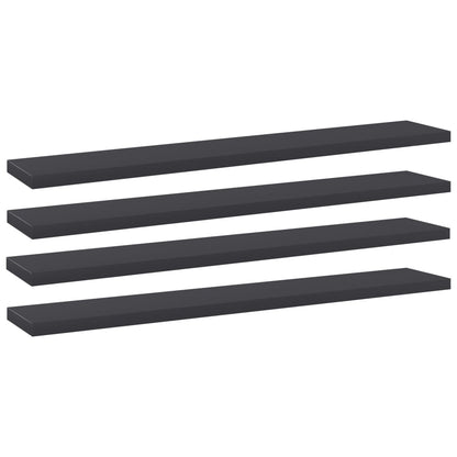 Bookshelf Boards 4 pcs Grey 60x10x1.5 cm Engineered Wood