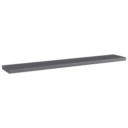 Bookshelf Boards 4 pcs High Gloss Gray 23.6"x3.9"x0.6" Engineered Wood
