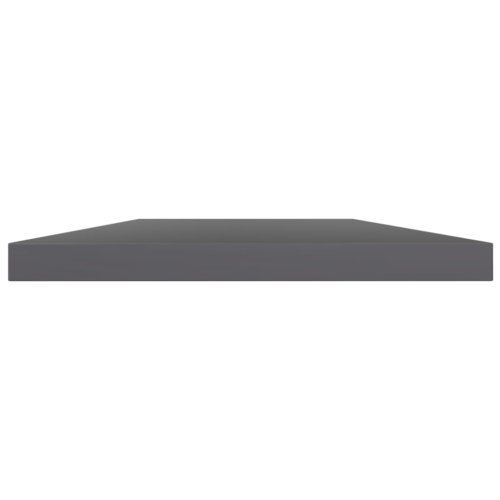 Bookshelf Boards 4 pcs High Gloss Gray 23.6"x3.9"x0.6" Engineered Wood