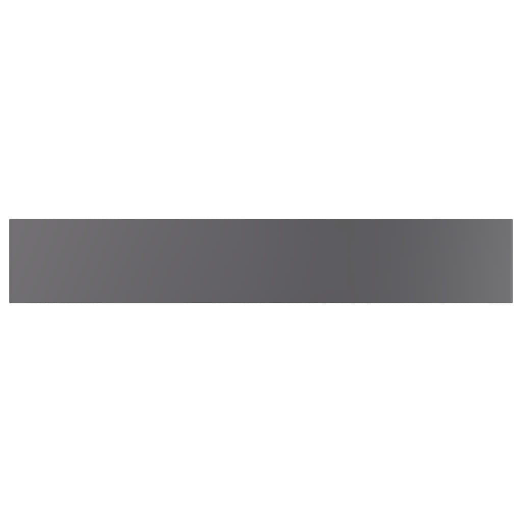Bookshelf Boards 4 pcs High Gloss Gray 23.6"x3.9"x0.6" Engineered Wood