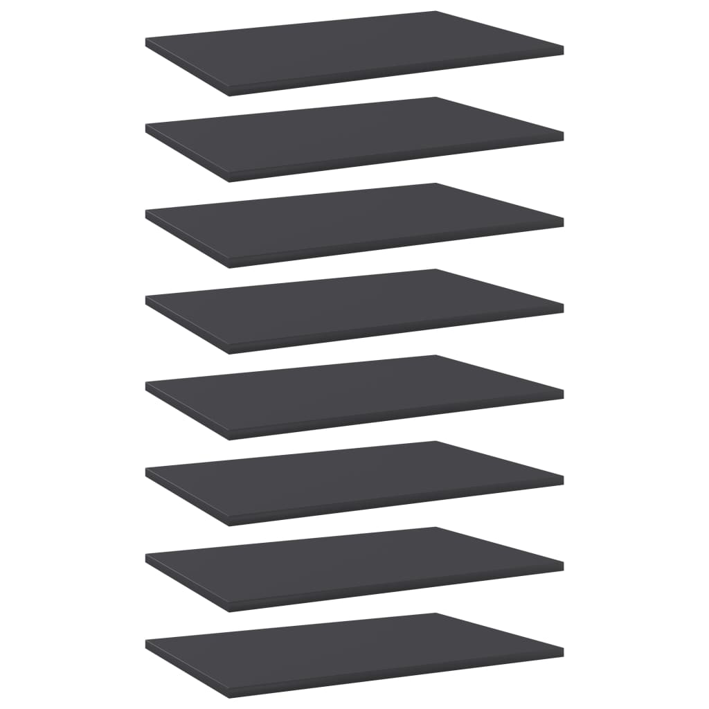 Bookshelf Boards 8 pcs Gray 23.6"x15.7"x0.6" Engineered Wood