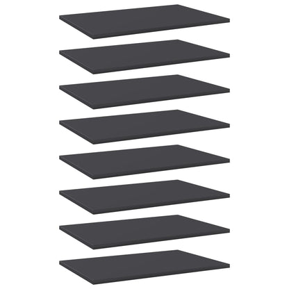 Bookshelf Boards 8 pcs Gray 23.6"x15.7"x0.6" Engineered Wood