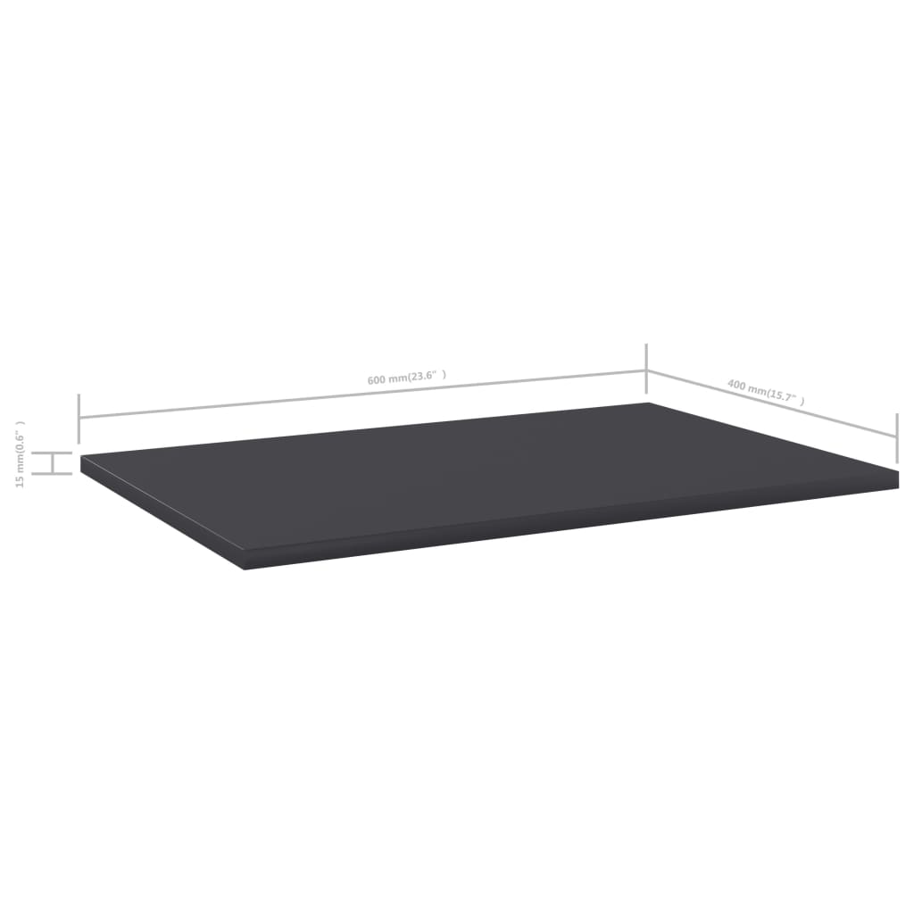 Bookshelf Boards 8 pcs Gray 23.6"x15.7"x0.6" Engineered Wood