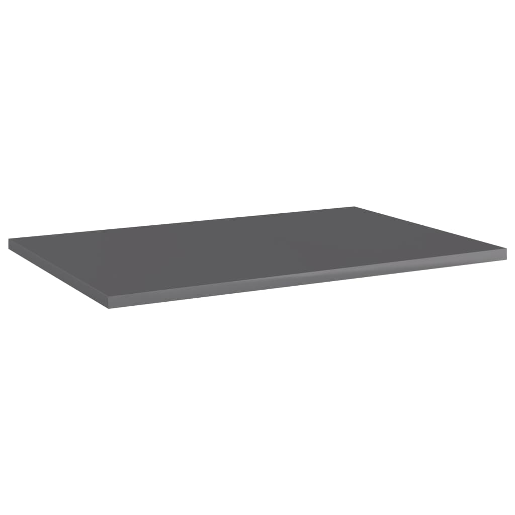 Bookshelf Boards 8 pcs High Gloss Gray 23.6"x15.7"x0.6" Engineered Wood