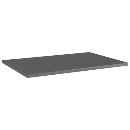 Bookshelf Boards 8 pcs High Gloss Gray 23.6"x15.7"x0.6" Engineered Wood