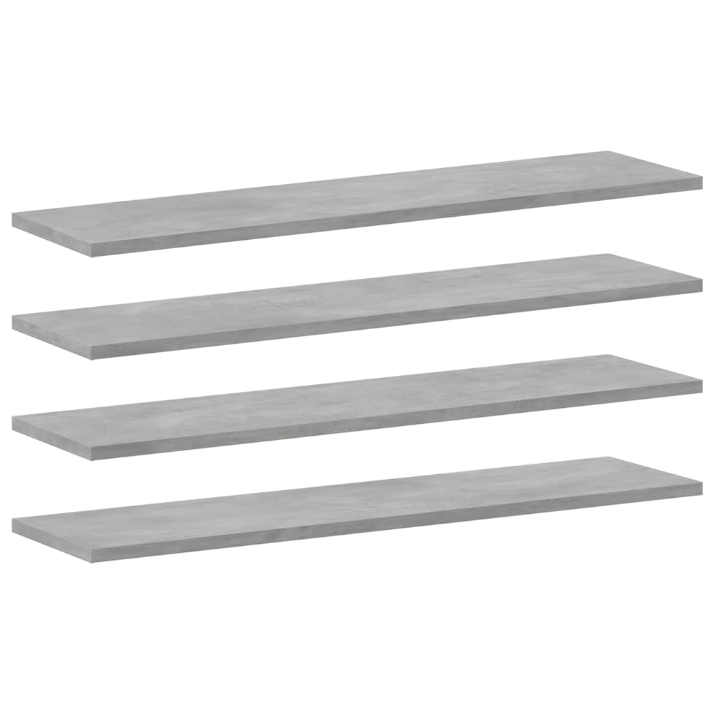 805306 vidaXL Bookshelf Boards 4 pcs Concrete Grey 80x20x1,5 cm Engineered Wood
